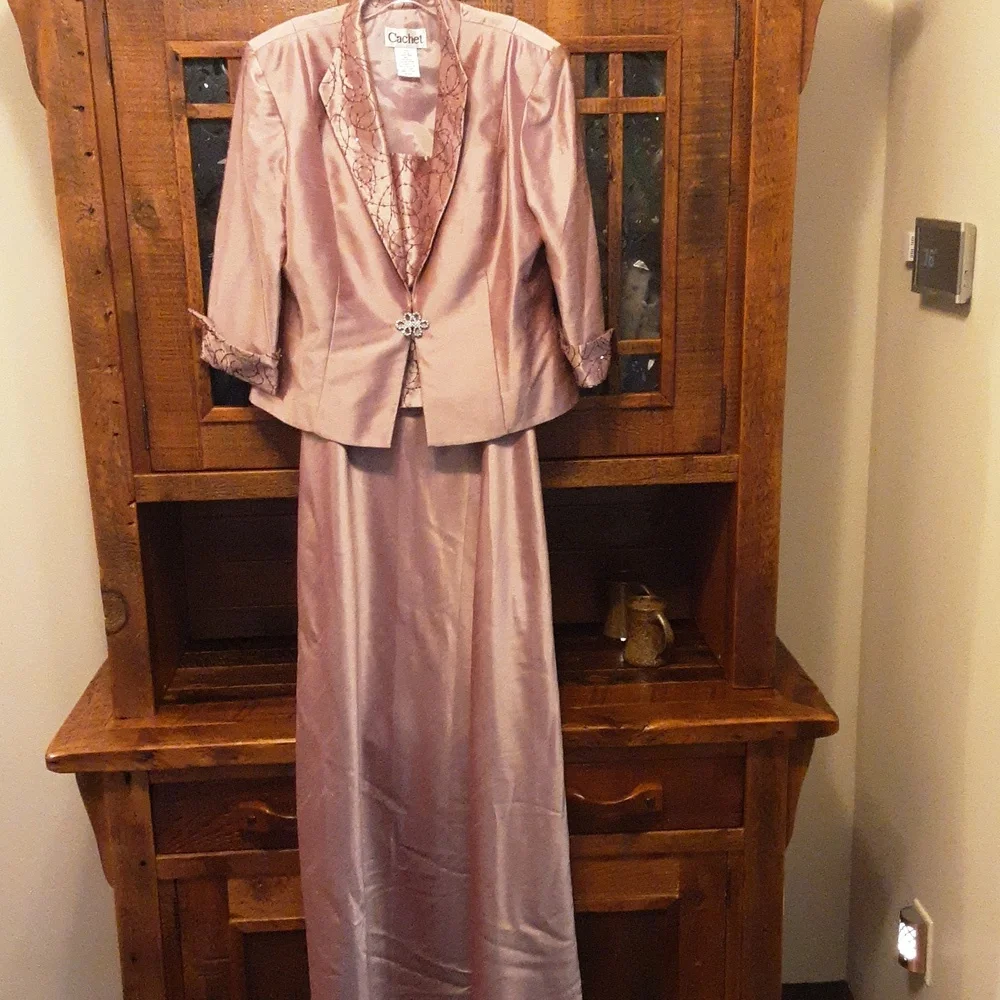 Cachet Violet Lustre Blazer and Dress (TALL) Set - Picture 1 of 11